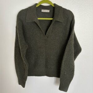 Everlane The Alpaca Waffle-Knit Polo Sweater